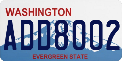 WA license plate ADD8002