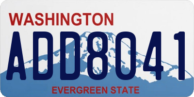 WA license plate ADD8041