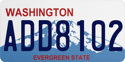 WA license plate ADD8102
