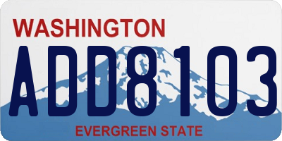WA license plate ADD8103