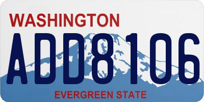 WA license plate ADD8106