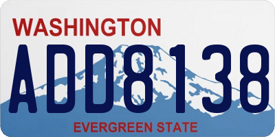 WA license plate ADD8138