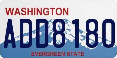 WA license plate ADD8180