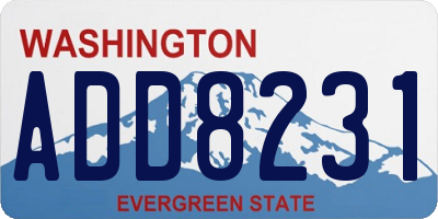 WA license plate ADD8231
