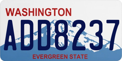 WA license plate ADD8237