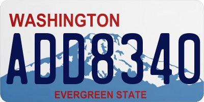 WA license plate ADD8340