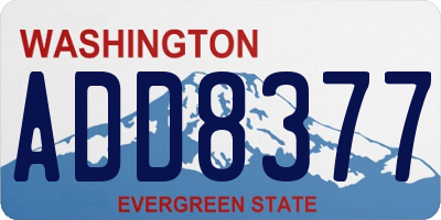 WA license plate ADD8377
