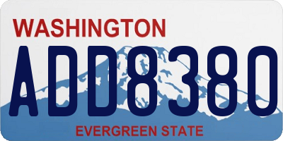 WA license plate ADD8380