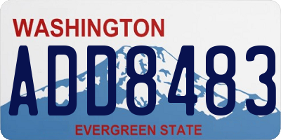 WA license plate ADD8483