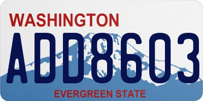WA license plate ADD8603