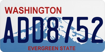 WA license plate ADD8752