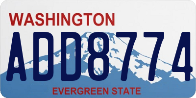 WA license plate ADD8774