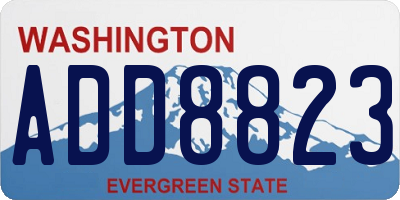 WA license plate ADD8823