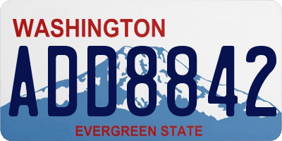 WA license plate ADD8842