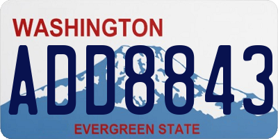 WA license plate ADD8843