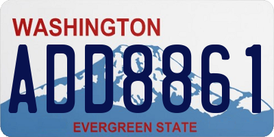WA license plate ADD8861