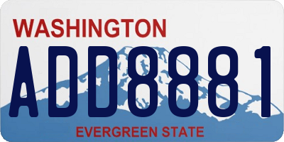 WA license plate ADD8881