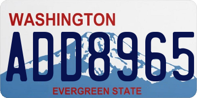 WA license plate ADD8965