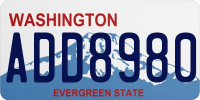 WA license plate ADD8980