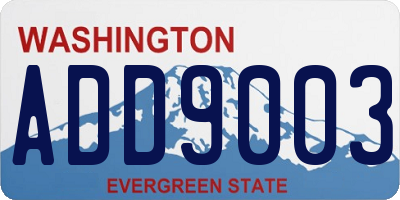 WA license plate ADD9003