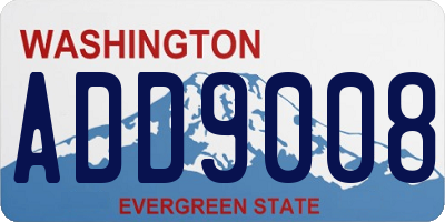 WA license plate ADD9008
