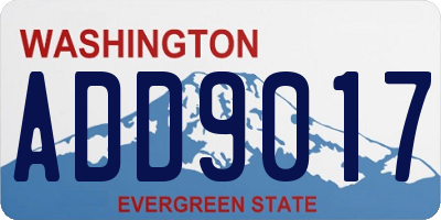 WA license plate ADD9017