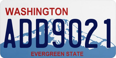 WA license plate ADD9021