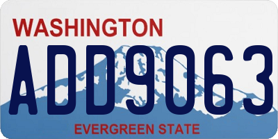 WA license plate ADD9063