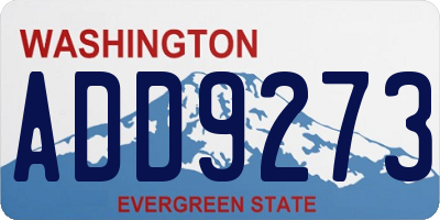 WA license plate ADD9273