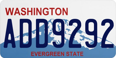 WA license plate ADD9292