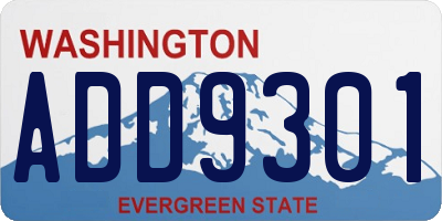 WA license plate ADD9301