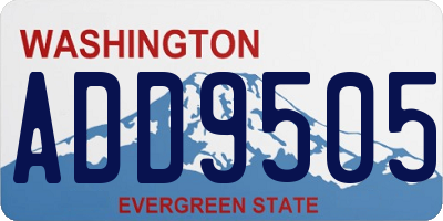 WA license plate ADD9505