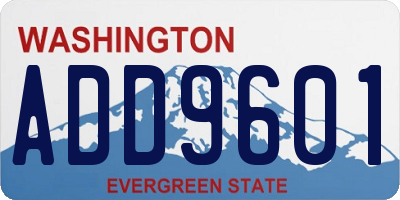 WA license plate ADD9601