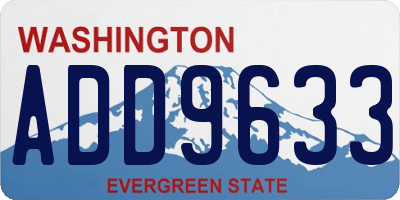 WA license plate ADD9633