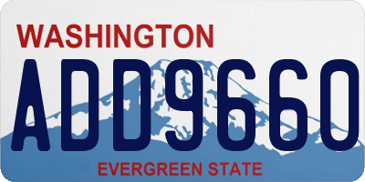 WA license plate ADD9660