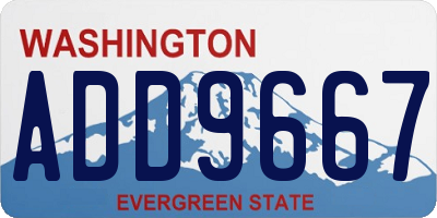 WA license plate ADD9667