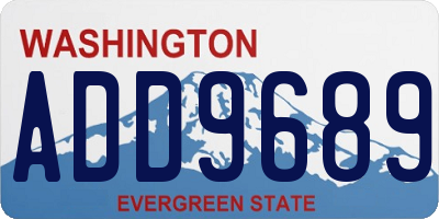 WA license plate ADD9689