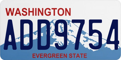 WA license plate ADD9754