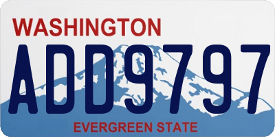 WA license plate ADD9797
