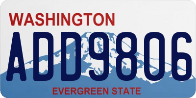 WA license plate ADD9806