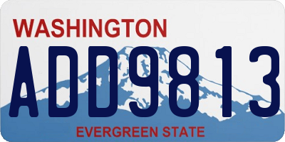 WA license plate ADD9813
