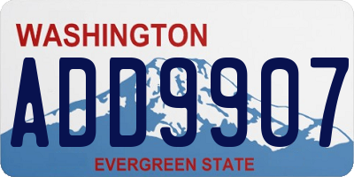 WA license plate ADD9907