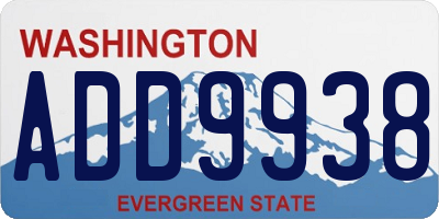 WA license plate ADD9938