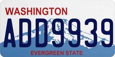 WA license plate ADD9939