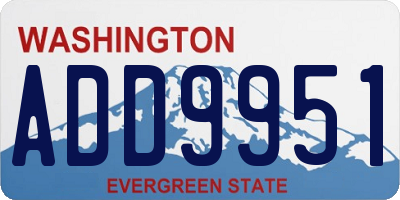 WA license plate ADD9951