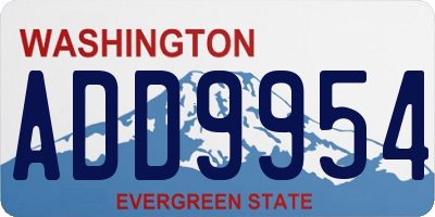 WA license plate ADD9954
