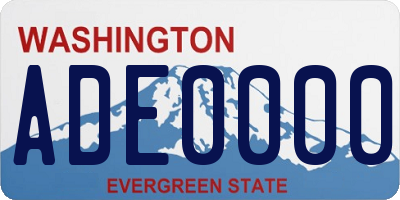 WA license plate ADE0000