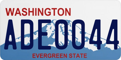 WA license plate ADE0044