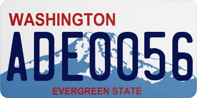 WA license plate ADE0056
