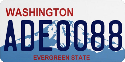 WA license plate ADE0088